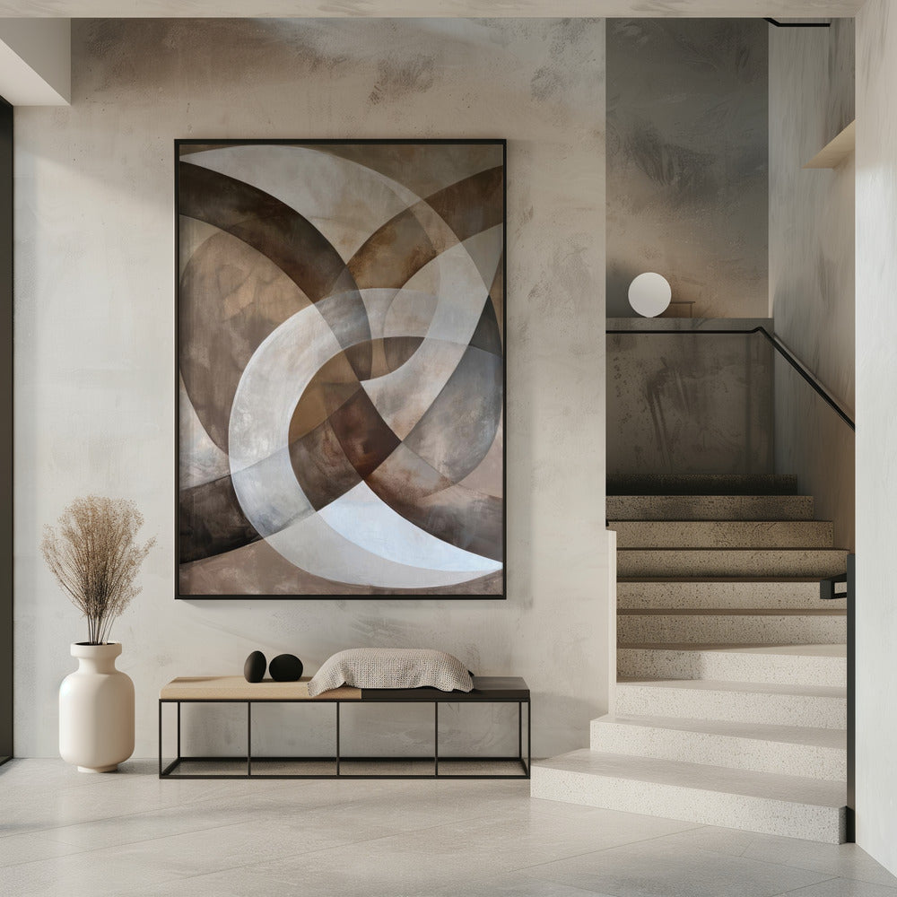 Abstracte kunst beige bruin geo abstract | poster