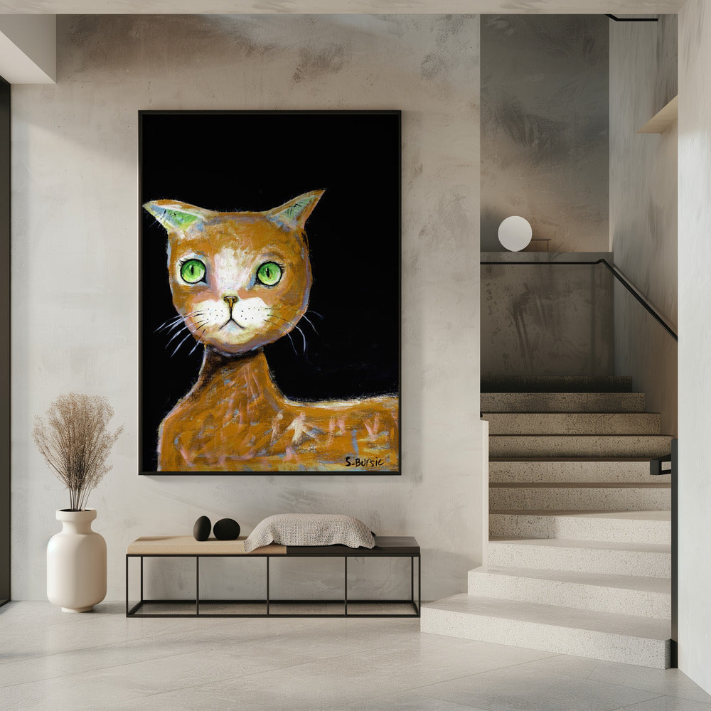 De bruine kat met grote ogen | Poster