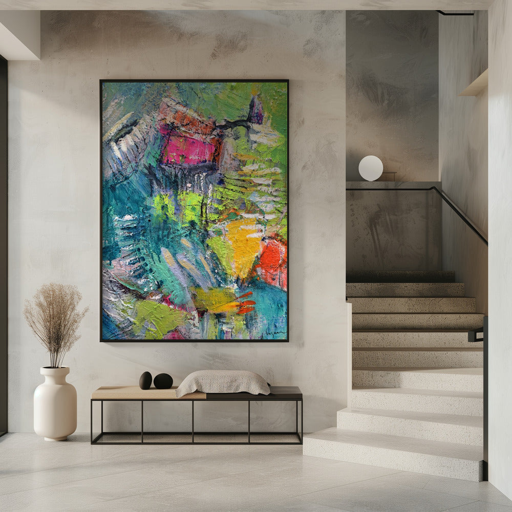 Expressionistisch kleurrijk abstract | Poster