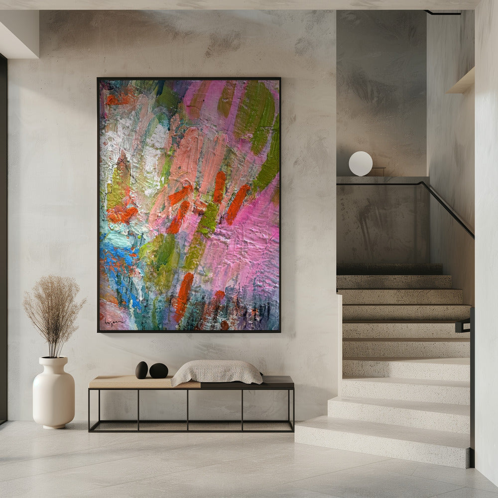 Fluisterende roze penseelstreken | Poster