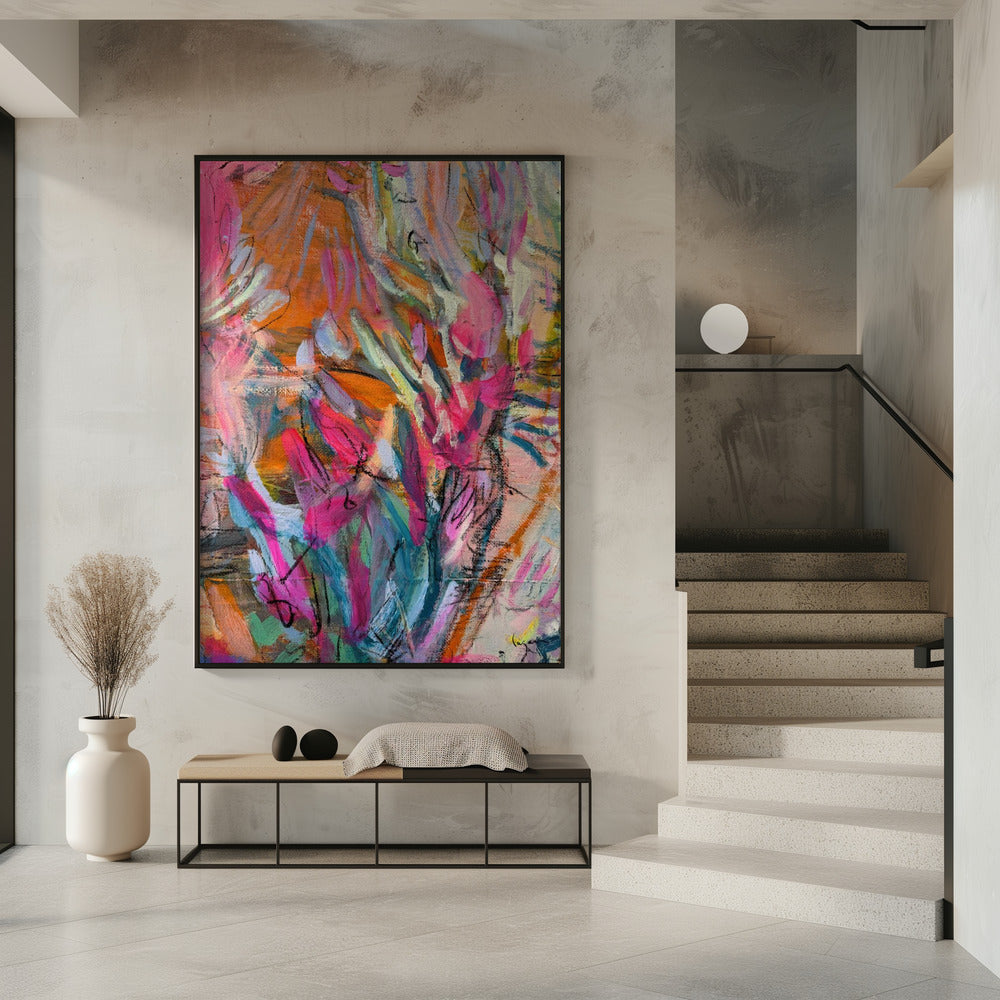 Roze abstracte bloemblaadjes | Poster
