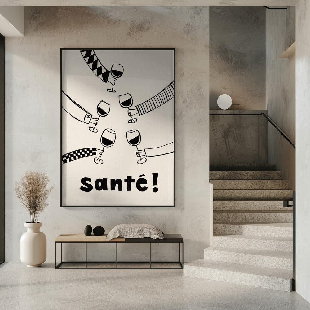 Santé Wijnfeest met vrienden | Poster