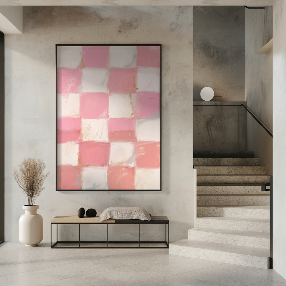 Pastel Geruit Geluk | Poster