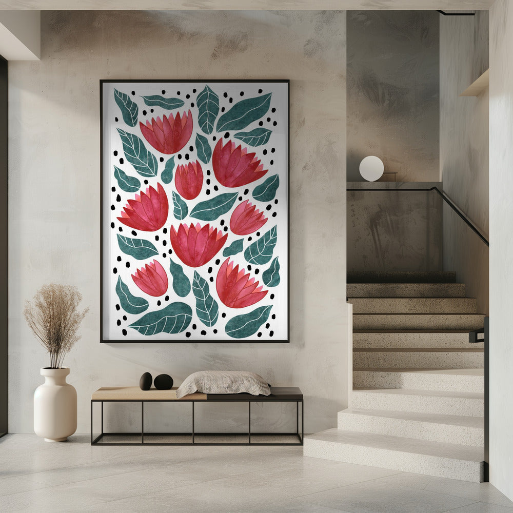 Rode bloemen II | Poster