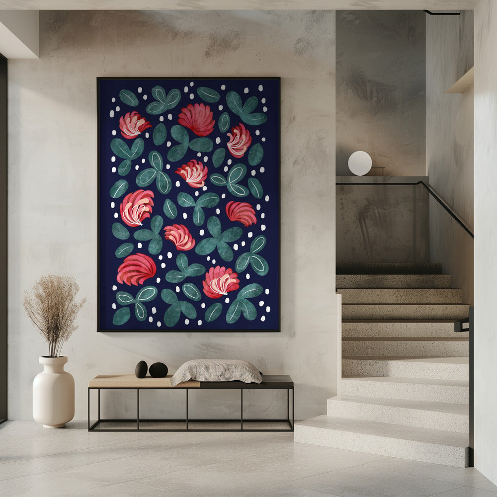 Rode bloemen III | Poster