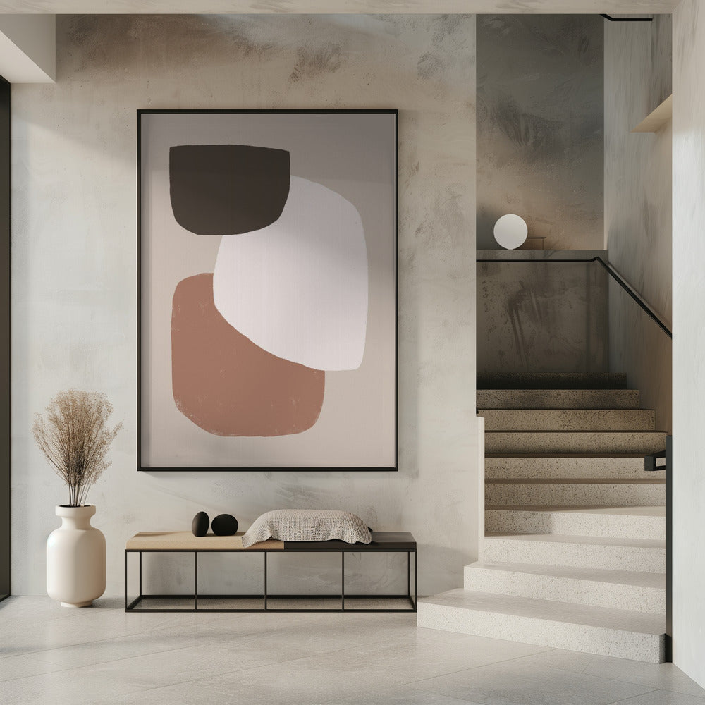 Minimalistische organische vormen in aardse tinten | Poster