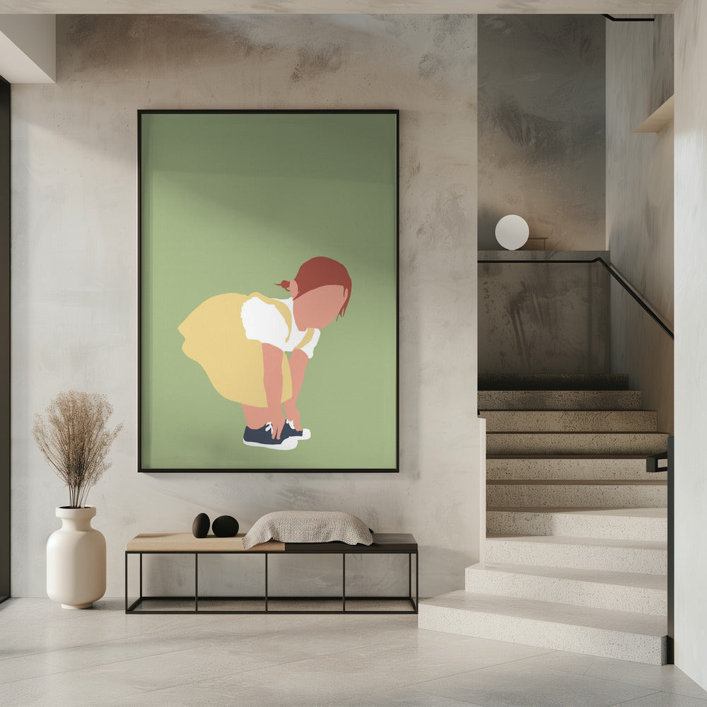 Lilou - Silhouet van een roodharig meisje | Poster