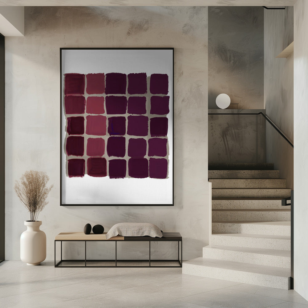 Red Checkered Square Print | Poster