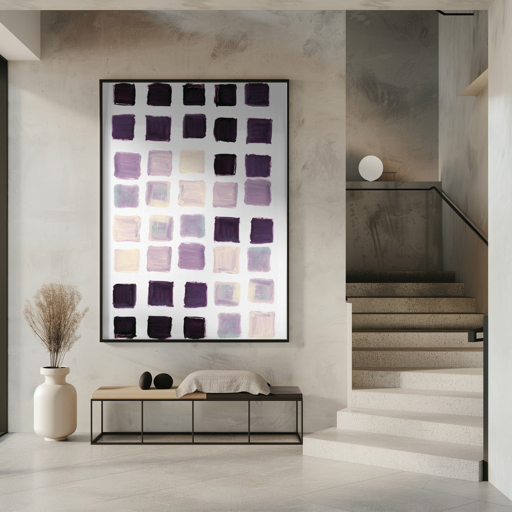 Purple Checkered Square Print | Poster