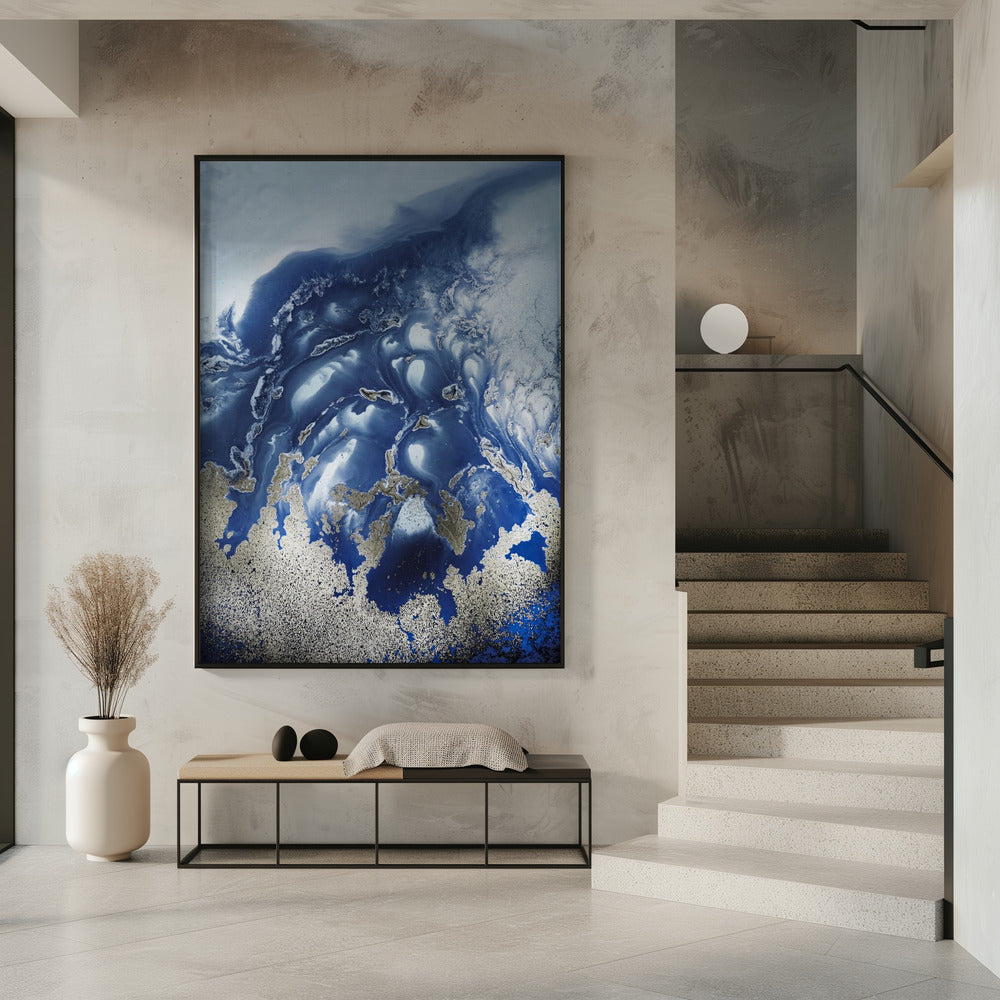 Soothing -" Ocean Wave Waltz 1" - Watercolor waves | Poster