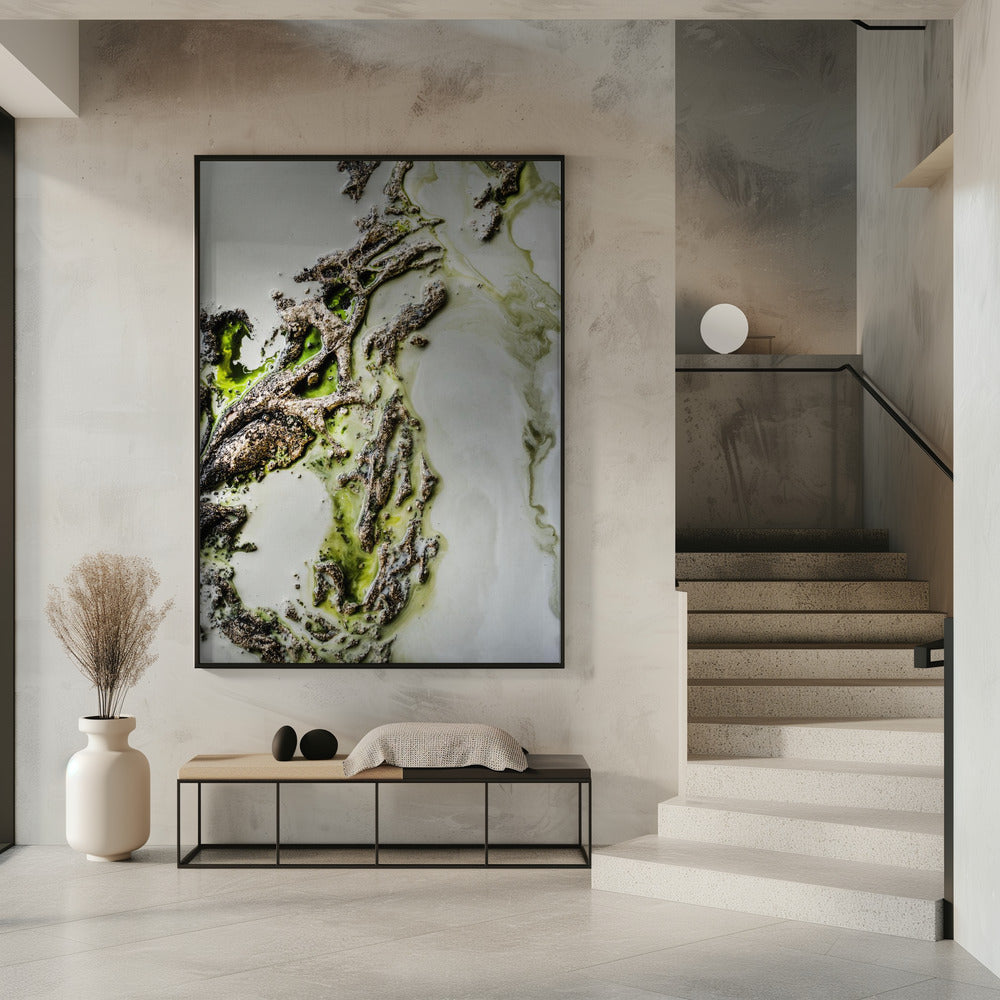 Hedendaagse kunst - Olive Enigma - Groen accent | Poster
