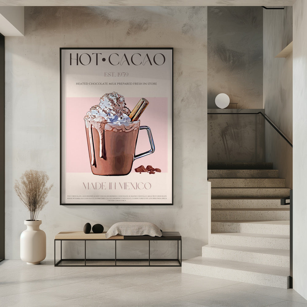 Een mok romige, warme cacao | Poster