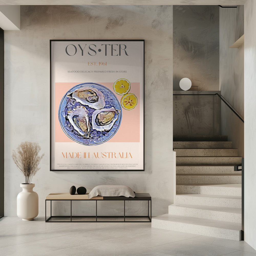 Verse oesters met citroenschijfjes | Poster