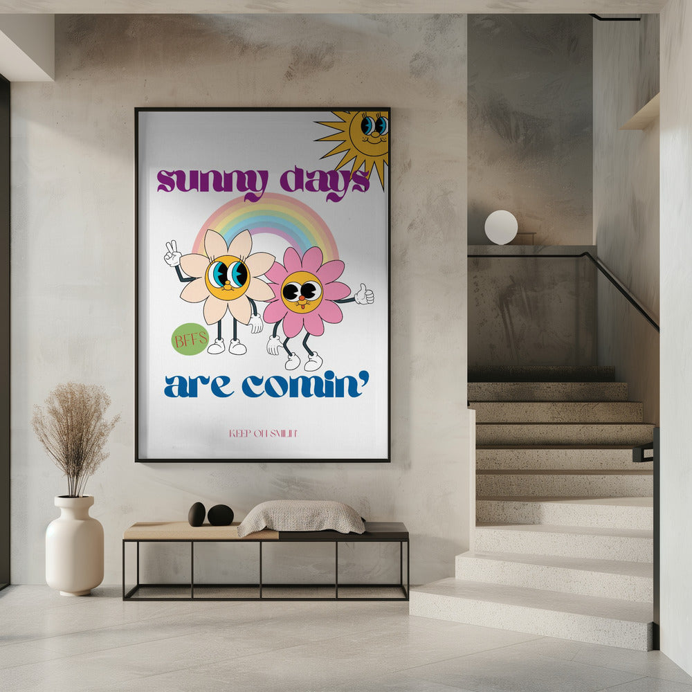 Lachende bloemenpersonages | Poster