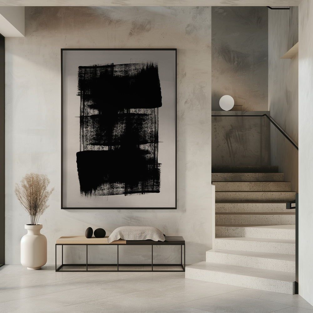 Abstracte penseelstreken 180Y | Poster