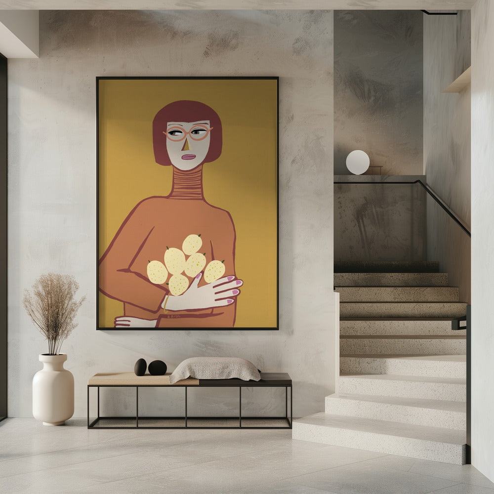 Dame met citroenen | Poster