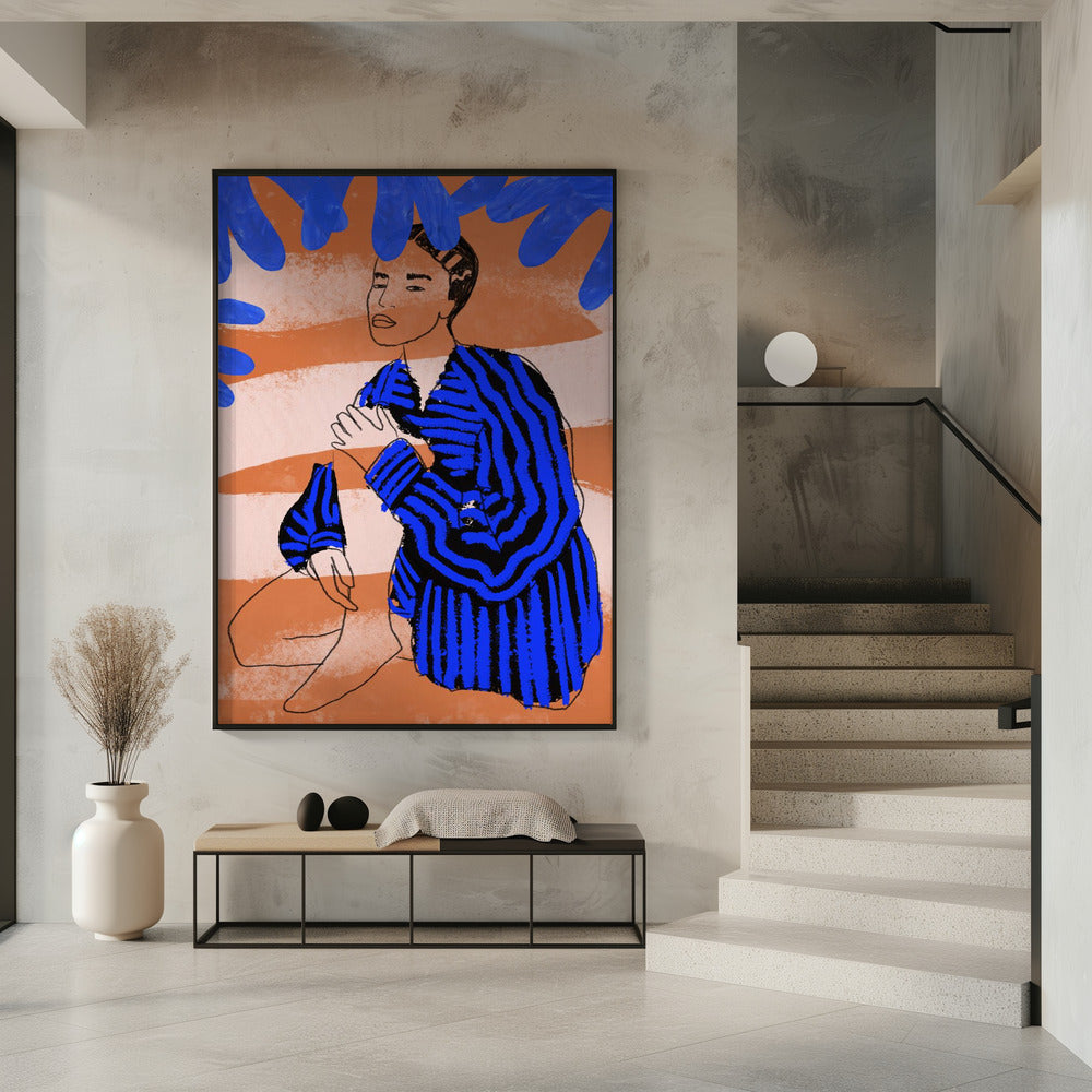 Blauwe Gestreepte Dromen | Poster