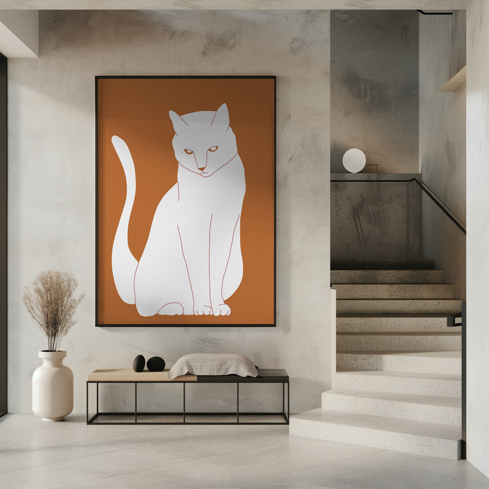 White and orange cat | Poster