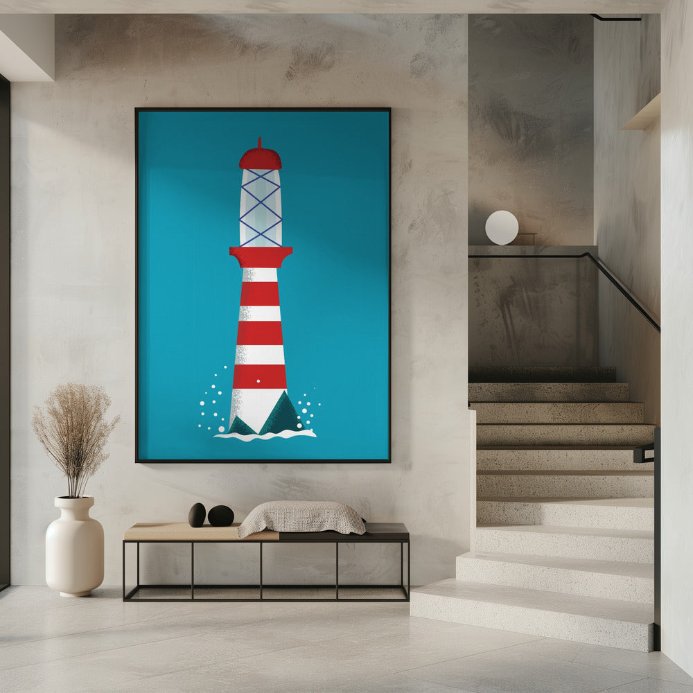 Gestreepte vuurtoren | Poster