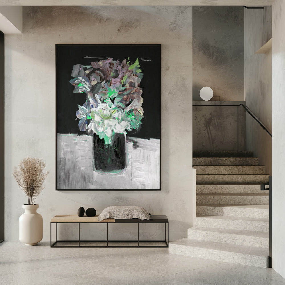 Kleurrijke bloem met vaas | Poster