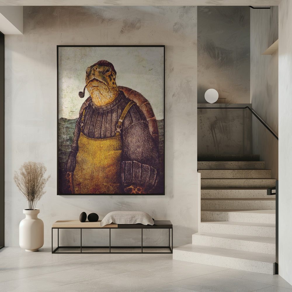 Vintage stijlvolle schildpad | Poster