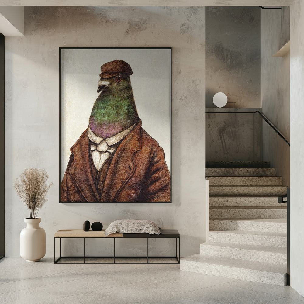 Pigeon Dressed In Vintage Attire | Poster
