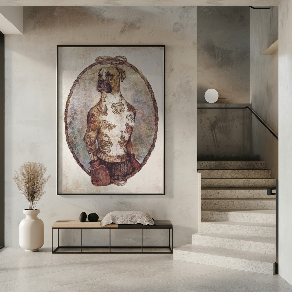 Getatoeëerde Boxer Pup | Poster