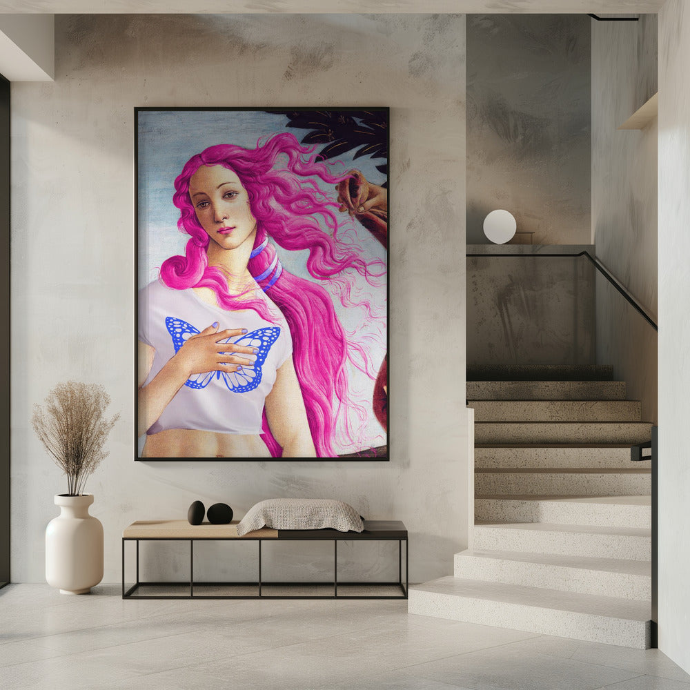 A Figure with Vibrant Pink Hair | Poster