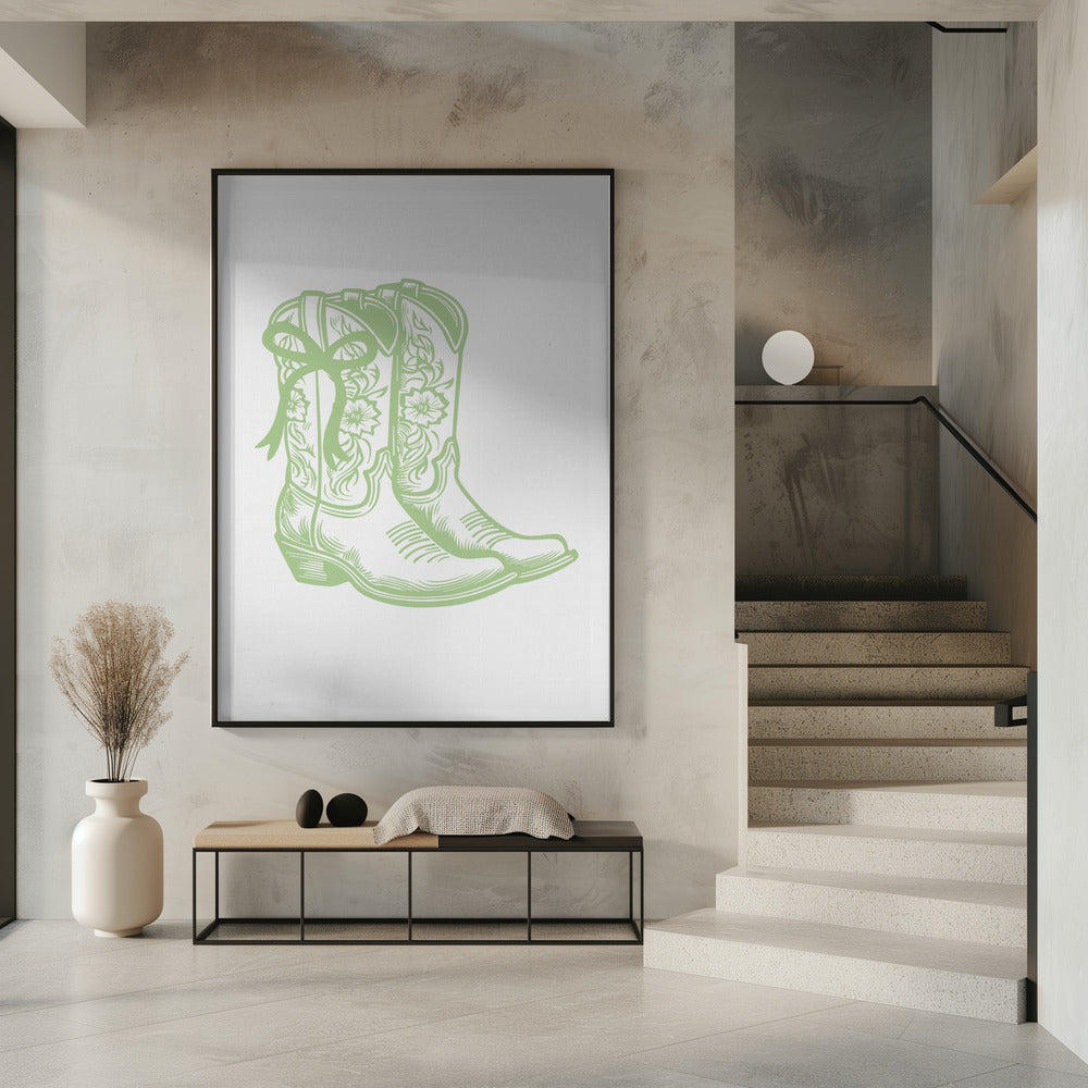 Bloemen cowboylaarzen | Poster