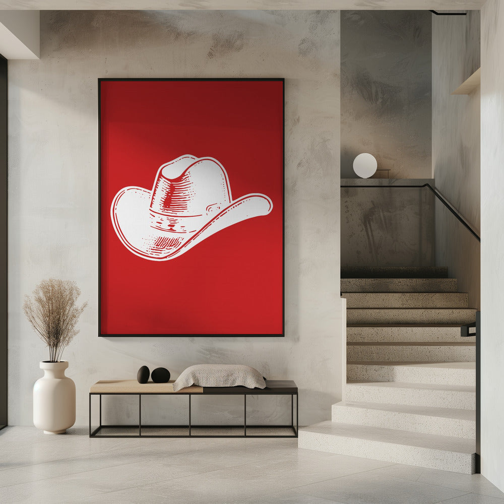 Rode cowboyhoed | Poster