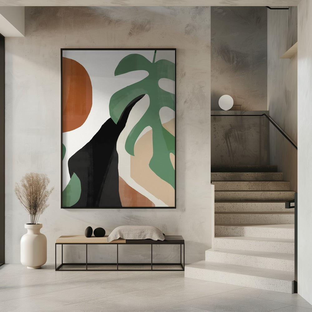 Abstracte kunst tropische bladeren | Poster