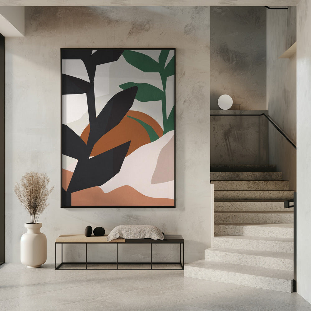 Abstracte kunst tropische bladeren | Poster
