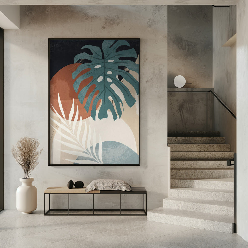 Abstracte kunst tropische bladeren | Poster