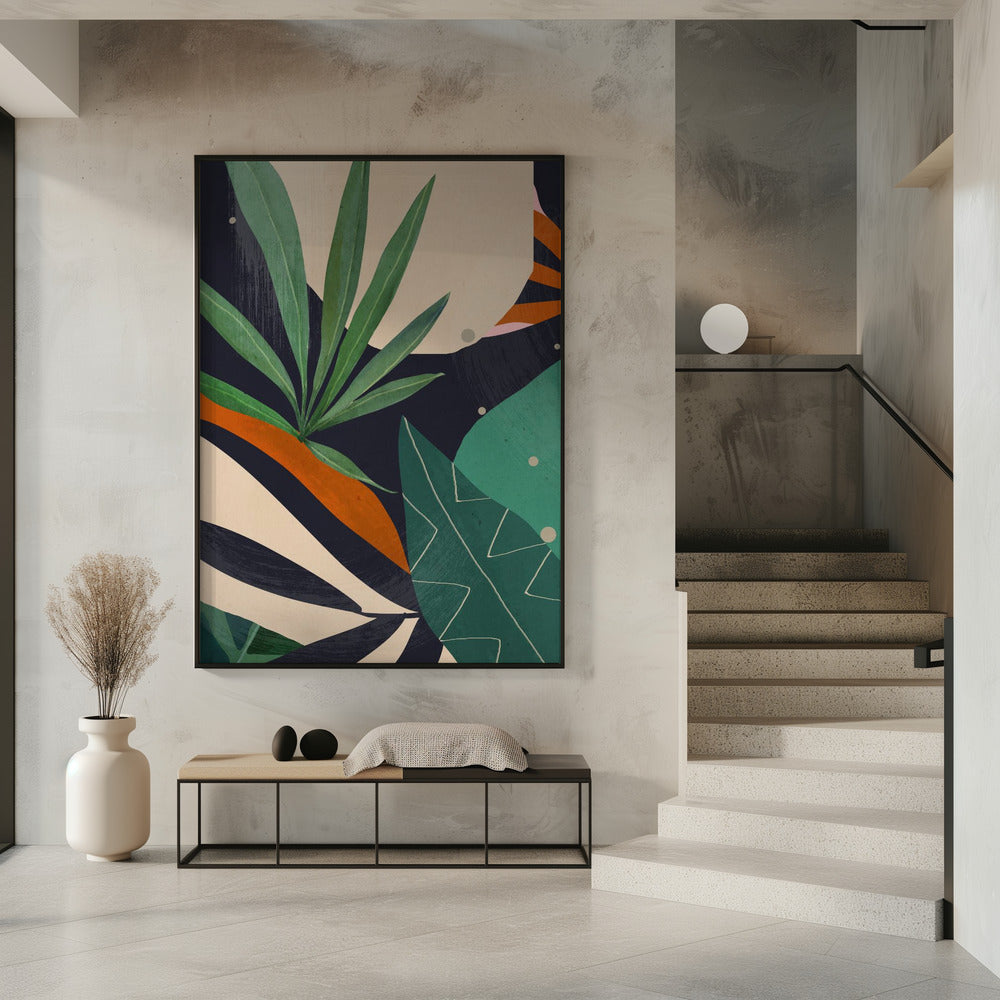 Abstracte kunst tropische bladeren | Poster