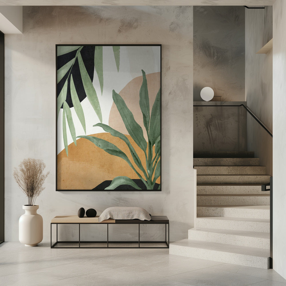 Abstracte kunst tropische bladeren | Poster