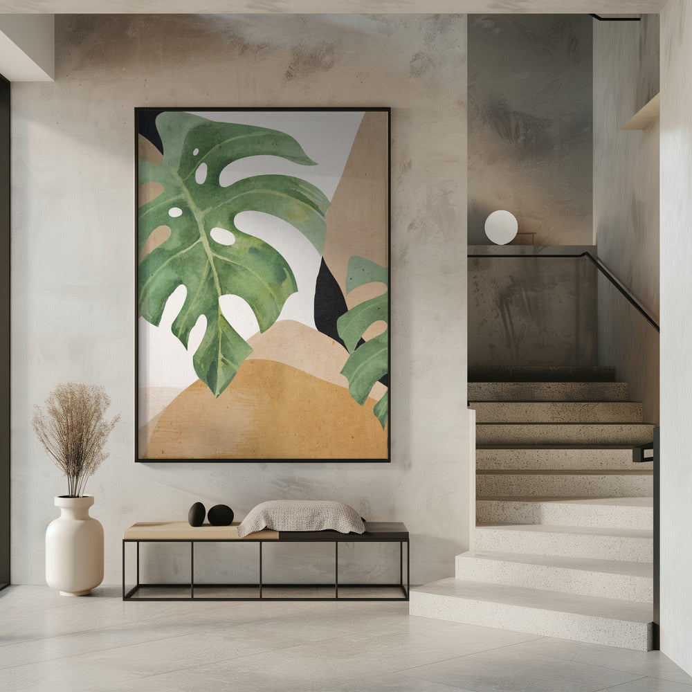Abstracte kunst tropische bladeren | Poster