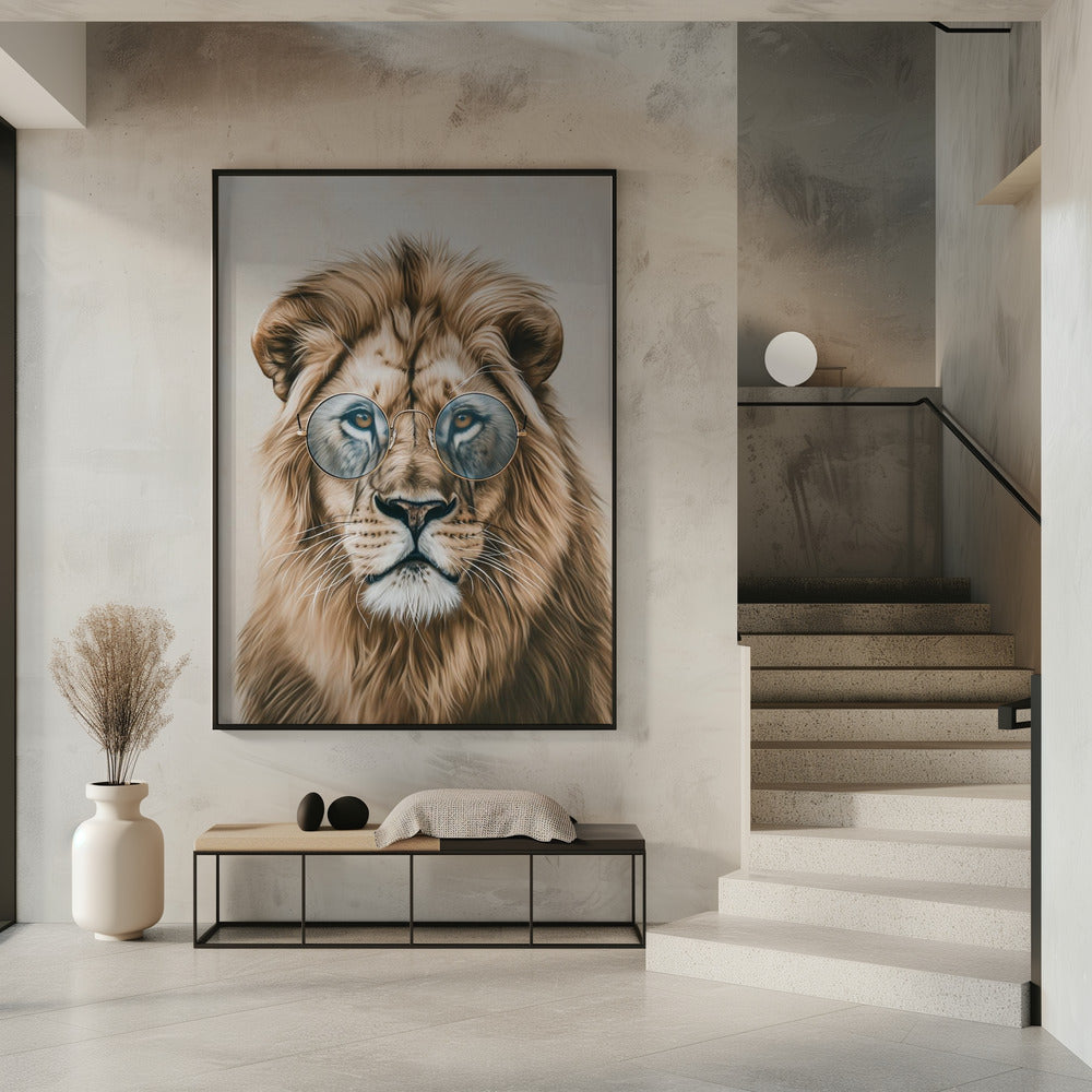 Leeuw met bril | Poster