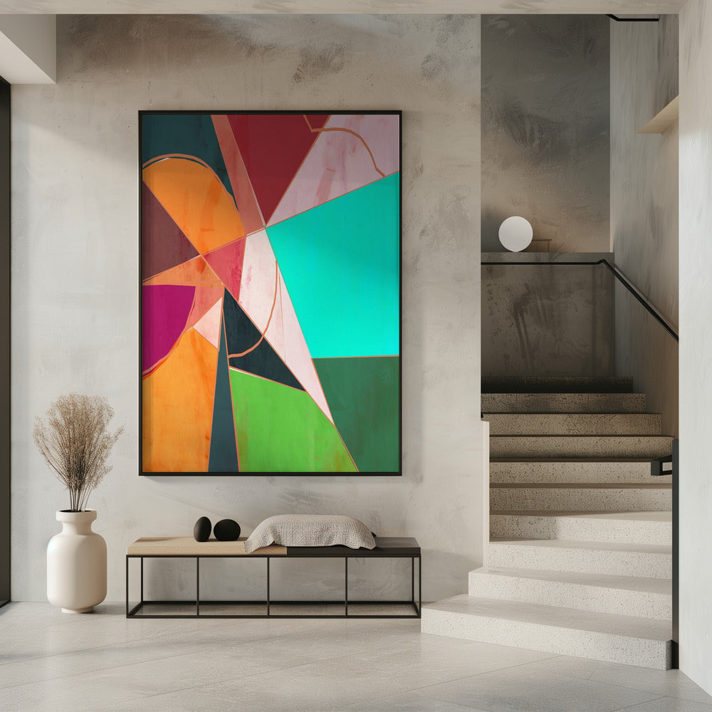 Kleurrijke geometrie abstract | Poster