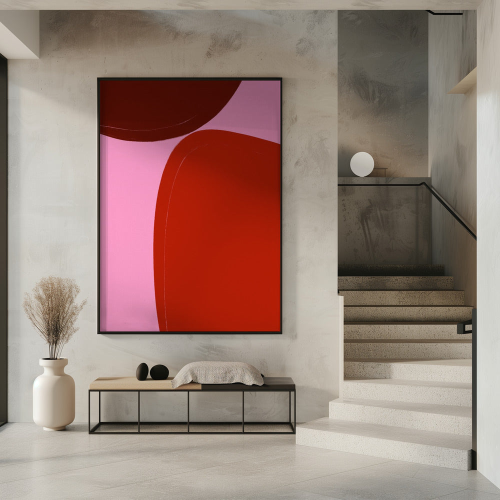 Curved Red Shapes | Poster