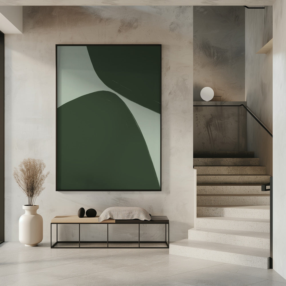 Gedurfde groene rondingen | Poster