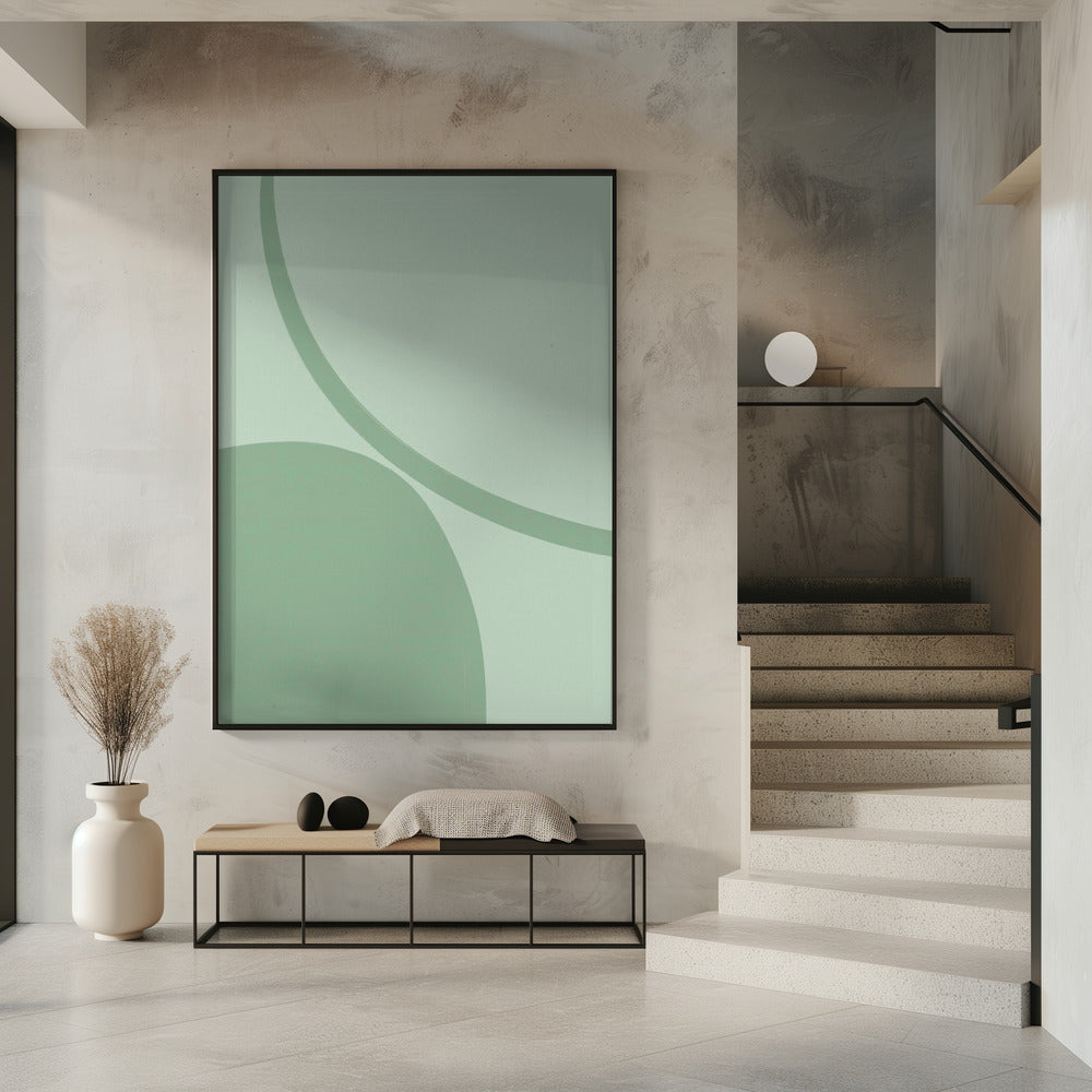 Serene groene rondingen | Poster