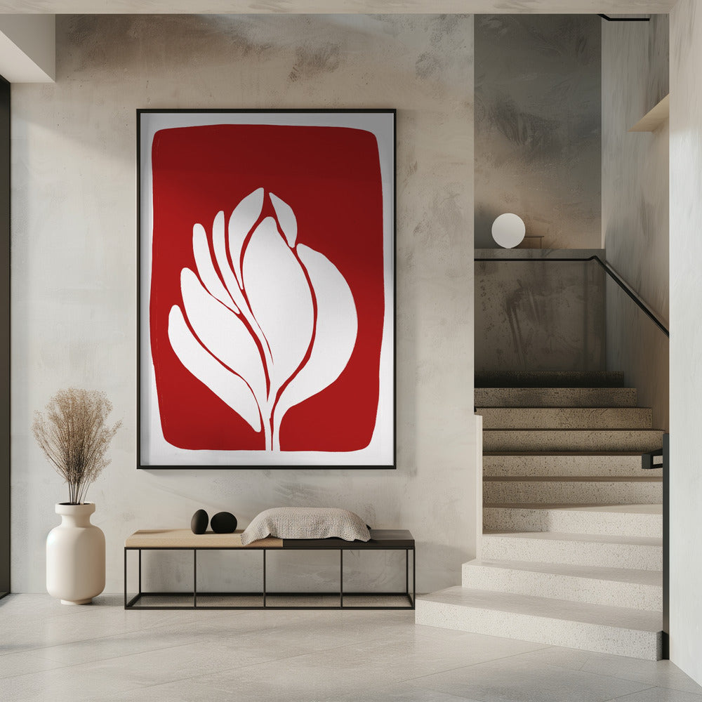 Silhouet van witte bloesem | Poster