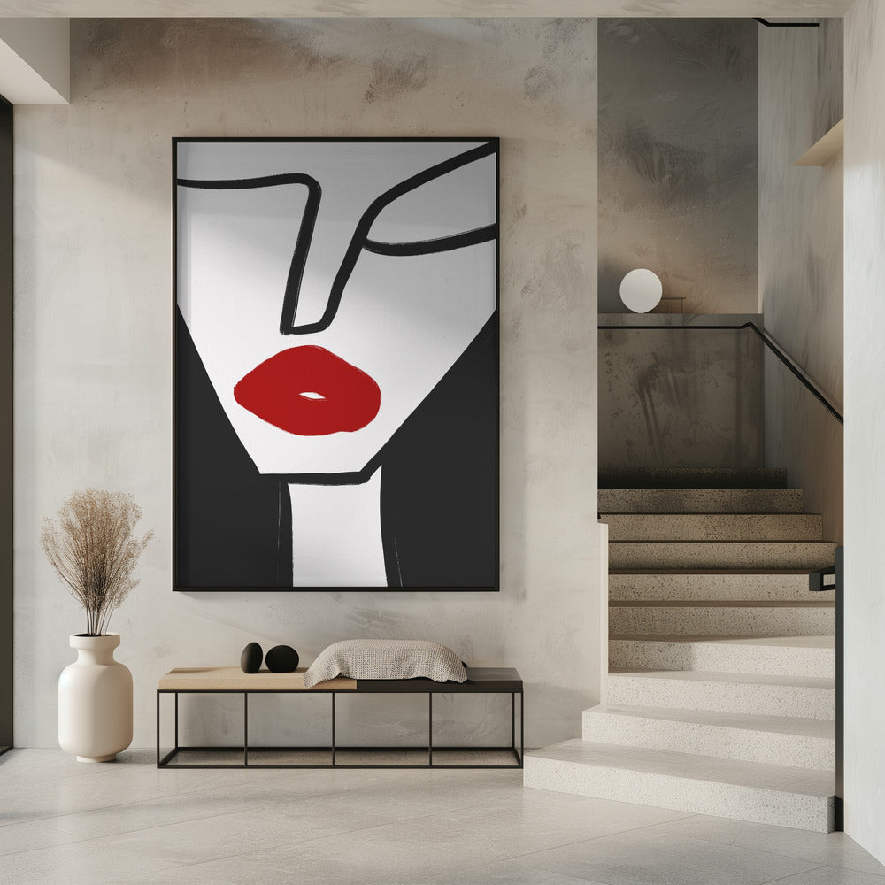 Opvallende rode lippen | Poster
