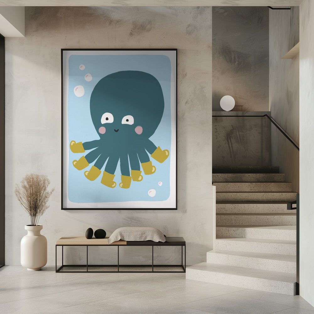 Plezier met gelaarsde octopus | Poster