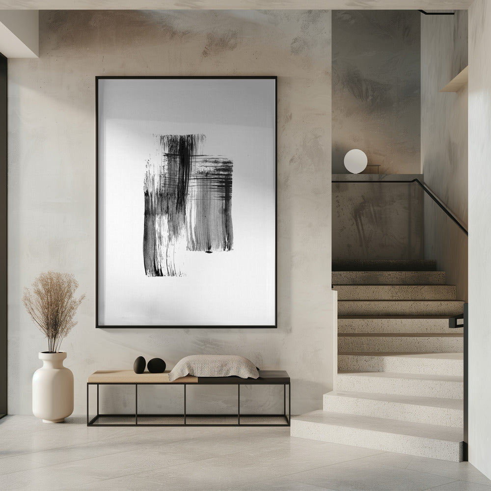 Inkt %22zwart Inktstreken Nr. 01%22 | Poster