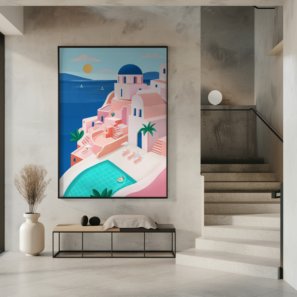 Rustig mediterraan kustlandschap | Poster