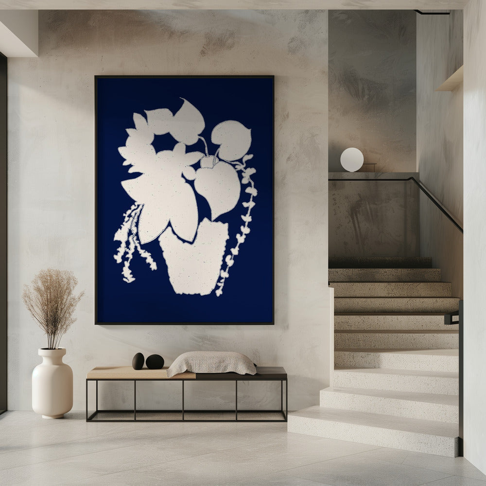 Bloemensilhouet van een plant | Poster
