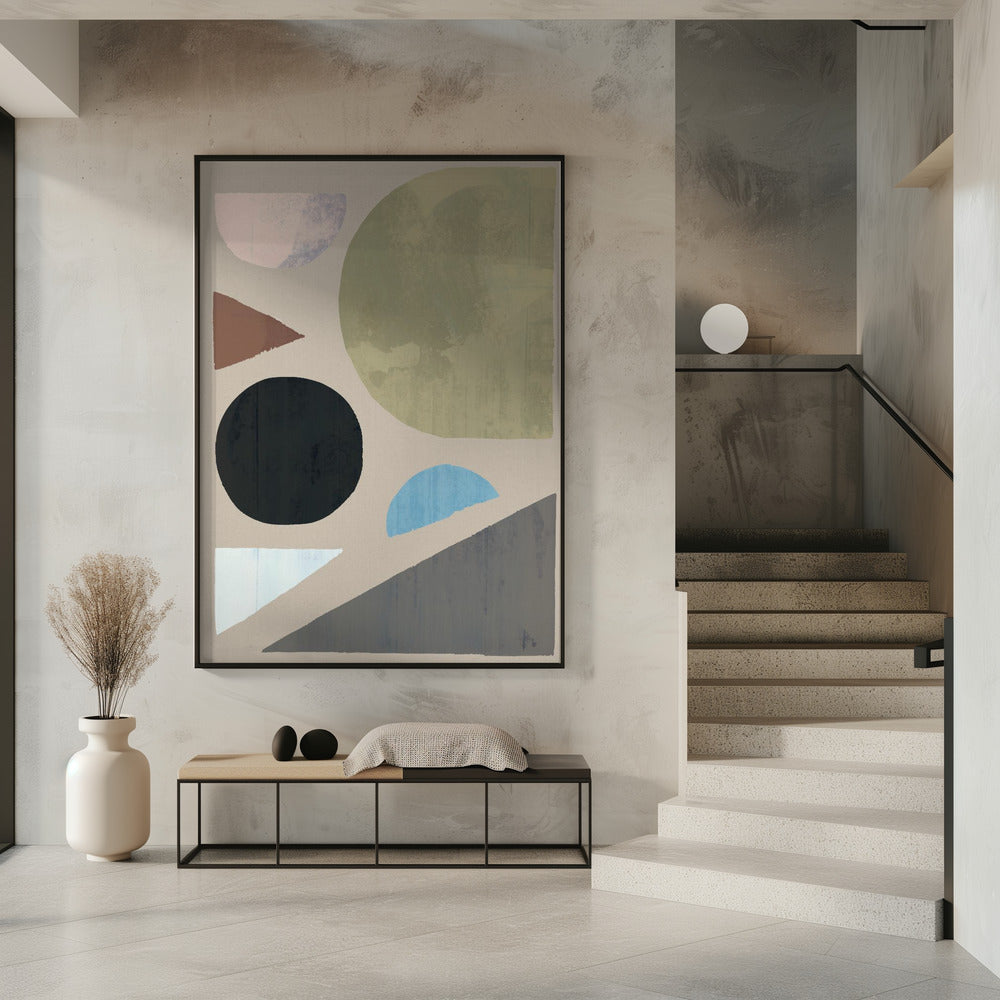 Abstracte vormen in gedempte tinten | Poster