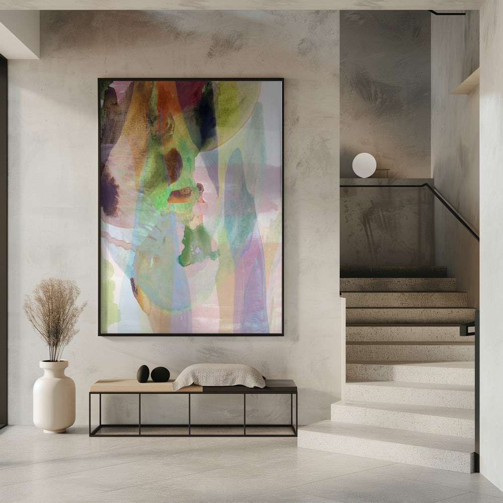 Doorschijnend abstract in gedempte tinten | Poster