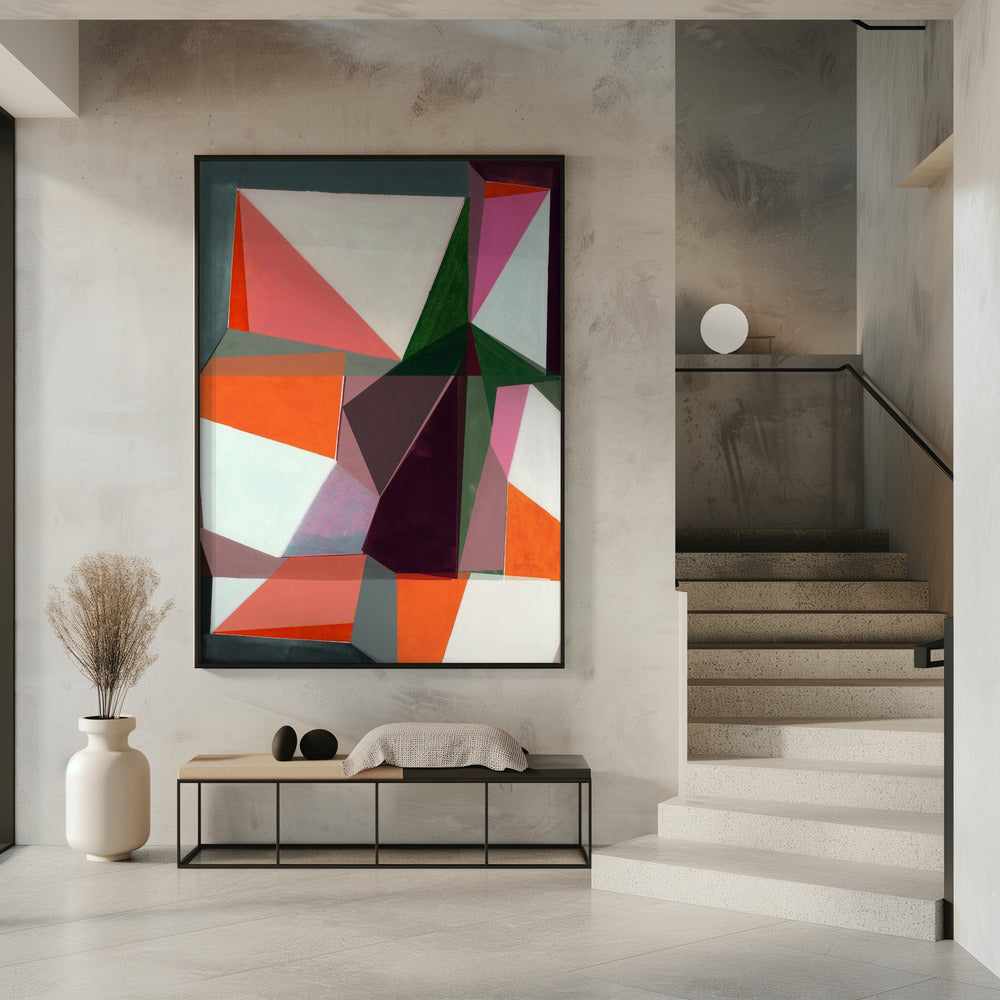 Geometrisch abstract in levendige tinten | Poster